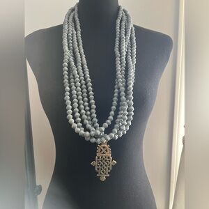 Akola Gray Demi Paper Bead Necklace